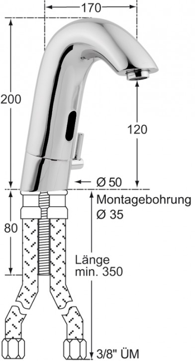 Knauss ping Sensor-Einlochbatterie 1/2